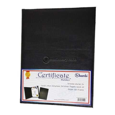 Bambi Certificate Holder A4 Black #7100 Office Stationery