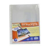 Bambi Plastic Pocket Glass Clear Multiholes 0.05Mm A3 (Isi 10 Lbr) #5222 Office Stationery