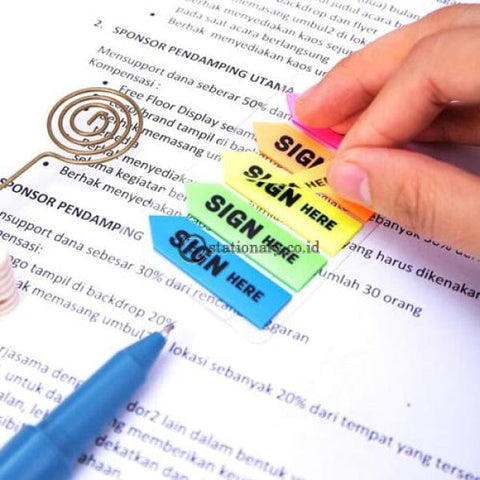 Deli Post It Memo Film Index Arrow Sign Here 44X12Mm (5X20Sheet) Ea11302 Office Stationery