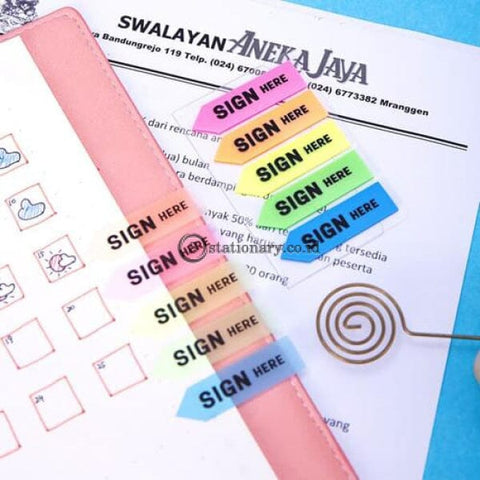 Deli Post It Memo Film Index Arrow Sign Here 44X12Mm (5X20Sheet) Ea11302 Office Stationery