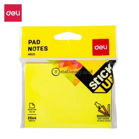Deli Post It Memo Flip Sticky Notes 76X101Mm (4X25Sheets) Ea02102 Office Stationery