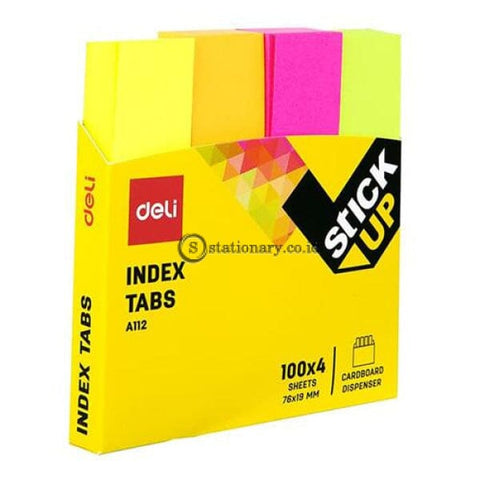 Deli Post It Memo Index Kertas Page Tabs 76X19Mm (4 Colourx100Sheet) Ea11202 Office Stationery