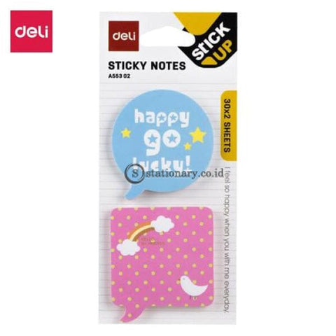 Deli Post It Memo Shape Sticky Notes 51X51Mm (2X30Sheets) Ea55302 Office Stationery