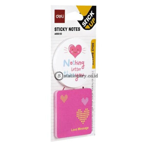 Deli Post It Memo Shape Sticky Notes 51X51Mm (2X30Sheets) Ea55302 Office Stationery