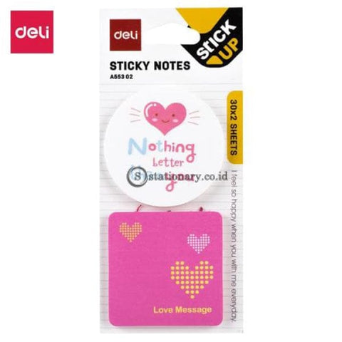 Deli Post It Memo Shape Sticky Notes 51X51Mm (2X30Sheets) Ea55302 Office Stationery