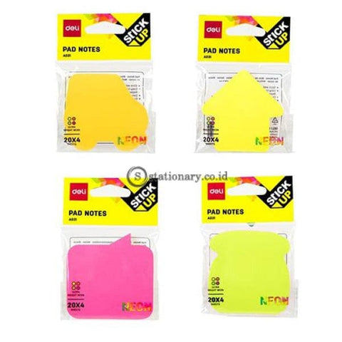 Deli Post It Memo Shape Sticky Notes 76X76Mm (4X20Sheets) Ea03102 Office Stationery