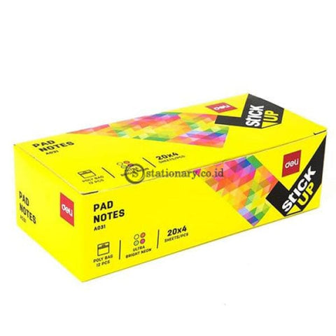 Deli Post It Memo Shape Sticky Notes 76X76Mm (4X20Sheets) Ea03102 Office Stationery