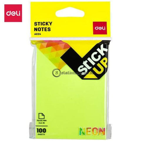 Deli Post It Memo Sticky Notes 76X101Mm (100Sheets) Ea02402 Office Stationery