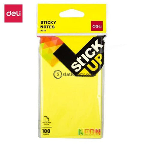 Deli Post It Memo Sticky Notes 76X126Mm (100Sheets) Ea02502 Office Stationery