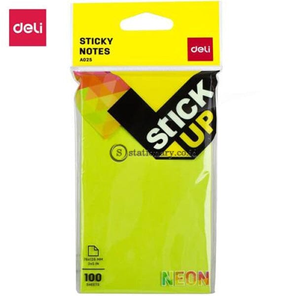 Deli Post It Memo Sticky Notes 76X126Mm (100Sheets) Ea02502 Office Stationery
