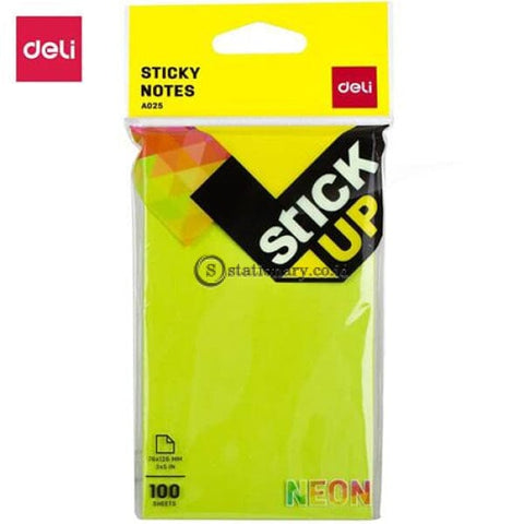 Deli Post It Memo Sticky Notes 76X126Mm (100Sheets) Ea02502 Office Stationery