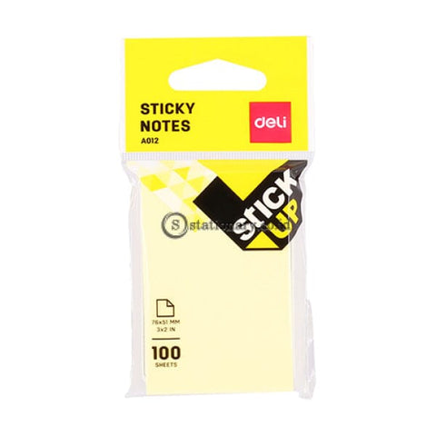 Deli Post It Memo Sticky Notes 76X51Mm (100Sheets) Ea01202 Office Stationery