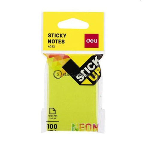 Deli Post It Memo Sticky Notes 76X51Mm (100Sheets) Ea02202 Office Stationery
