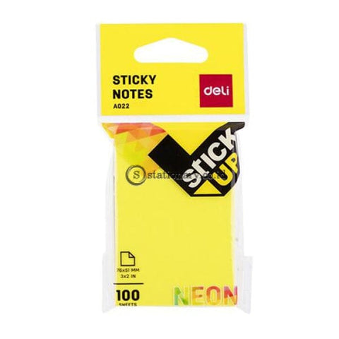 Deli Post It Memo Sticky Notes 76X51Mm (100Sheets) Ea02202 Office Stationery