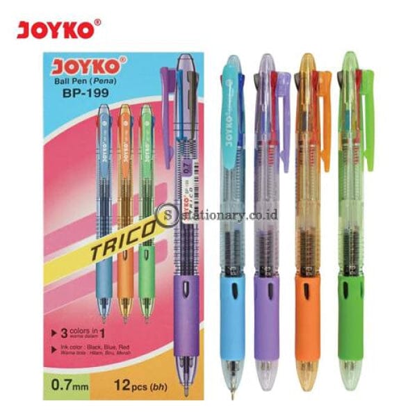 Joyko Ballpoint 3 Warna Trico 0.7Mm Bp-199 Office Stationery