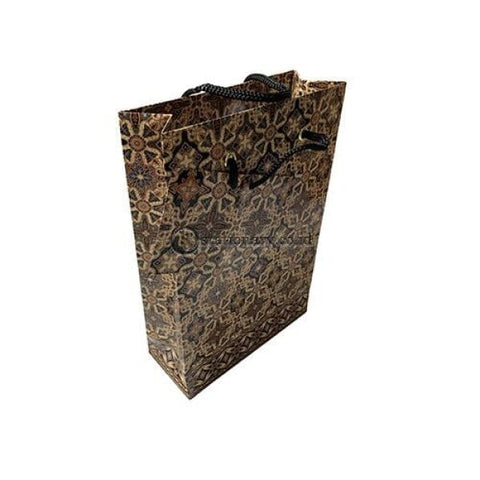 Kiky Tas Tali Kertas Paper Bag A Foil Batik Ceplok Kawung (220X150X60Mm) Office Stationery