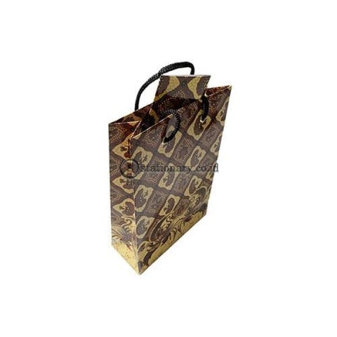 Kiky Tas Tali Kertas Paper Bag A Foil Batik Ceplok Kawung (220X150X60Mm) Office Stationery