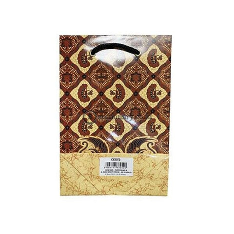 Kiky Tas Tali Kertas Paper Bag A Foil Batik Ceplok Kawung (220X150X60Mm) Office Stationery