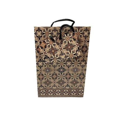 Kiky Tas Tali Kertas Paper Bag A Foil Batik Ceplok Kawung (220X150X60Mm) Office Stationery