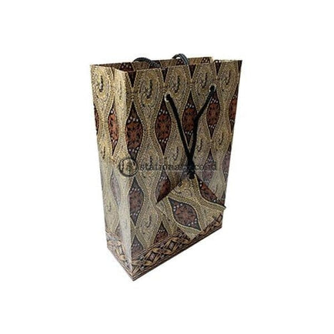 Kiky Tas Tali Kertas Paper Bag A Foil Batik Ceplok Kawung (220X150X60Mm) Office Stationery