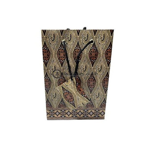 Kiky Tas Tali Kertas Paper Bag A Foil Batik Ceplok Kawung (220X150X60Mm) Office Stationery