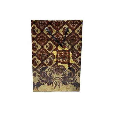 Kiky Tas Tali Kertas Paper Bag A Foil Batik Ceplok Kawung (220X150X60Mm) Office Stationery