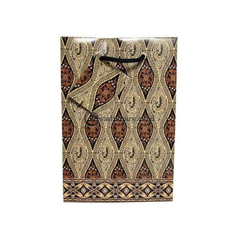 Kiky Tas Tali Kertas Paper Bag A Foil Batik Ceplok Kawung (220X150X60Mm) Office Stationery