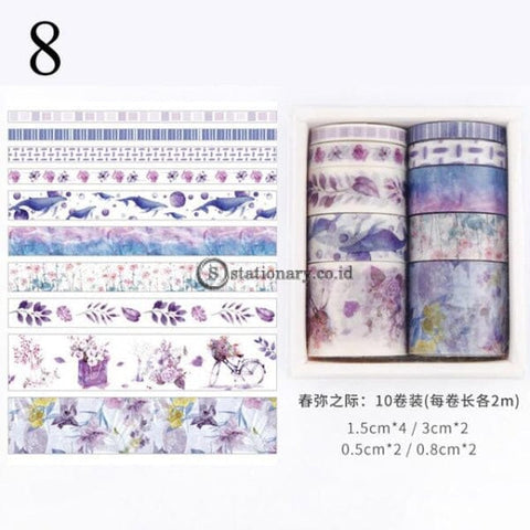 (Preorder) 10Pcs/set Cute Plant Leaves Washi Tape Kawaii Flower Masking Whale Decorative For Sticker