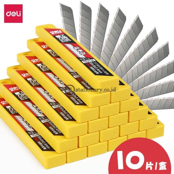 (Preorder) Deli 2012 10Pcs/pack 9Mm Utility Knife Blades Low Carbon Alloy Steel Paper Office