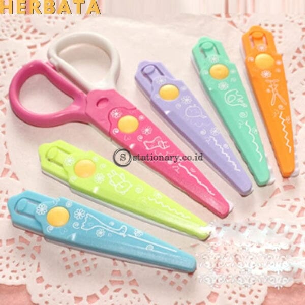 (Preorder) Diy Cute Kawaii Plastic Lace Scissors For Paper Cutter Scrapbooking Kids Office School