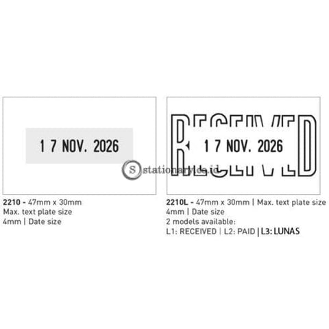 Trodat Stempel Tanggal dan Tulisan LUNAS #2210