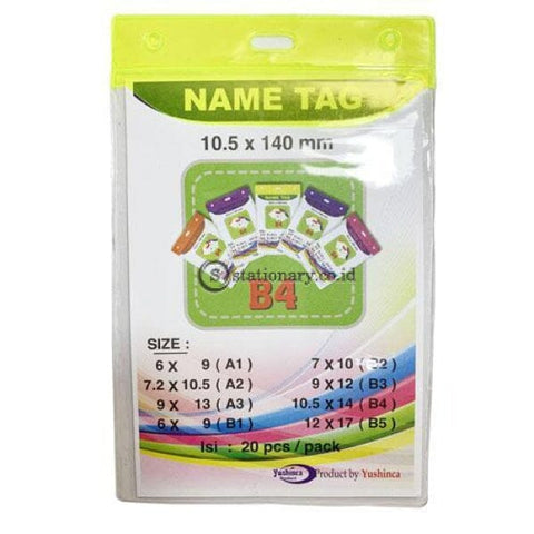 Yushinca Plastik Id Name Tag 105 X 140Mm Potrait B4 (20 Lembar) Office Stationery