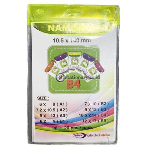 Yushinca Plastik Id Name Tag 105 X 140Mm Potrait B4 (20 Lembar) Office Stationery
