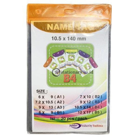 Yushinca Plastik Id Name Tag 105 X 140Mm Potrait B4 (20 Lembar) Office Stationery