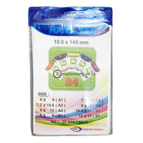 Yushinca Plastik Id Name Tag 105 X 140Mm Potrait B4 (20 Lembar) Office Stationery