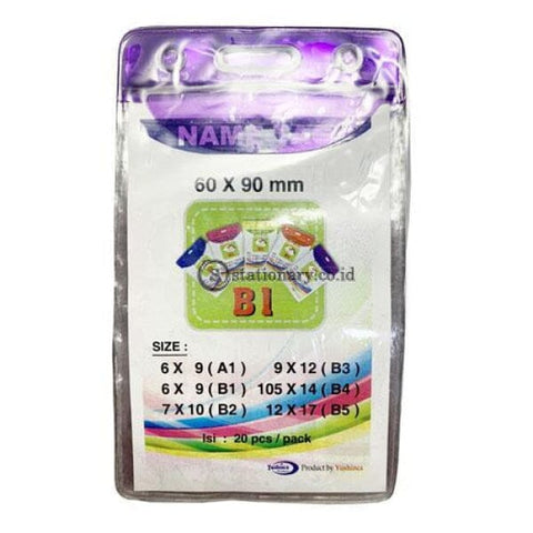 Yushinca Plastik Id Name Tag 60 X 90Mm Potrait B1 (20 Lembar) Office Stationery