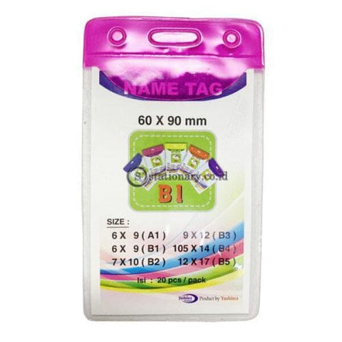 Yushinca Plastik Id Name Tag 60 X 90Mm Potrait B1 (20 Lembar) Office Stationery
