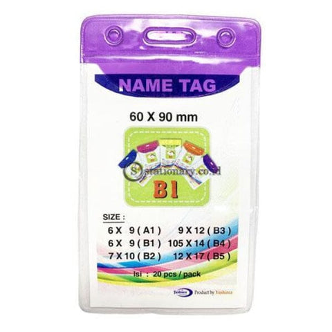 Yushinca Plastik Id Name Tag 60 X 90Mm Potrait B1 (20 Lembar) Office Stationery