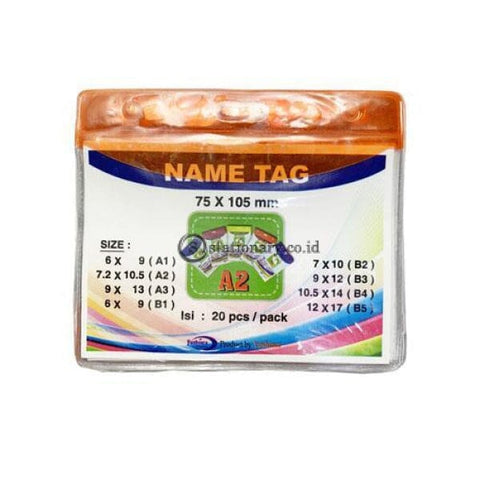 Yushinca Plastik Id Name Tag 70 X 100Mm Landscape A2 (20 Lembar) Office Stationery