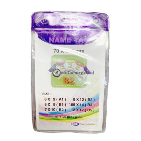 Yushinca Plastik Id Name Tag 70 X 100Mm Potrait B2 (20 Lembar) Office Stationery