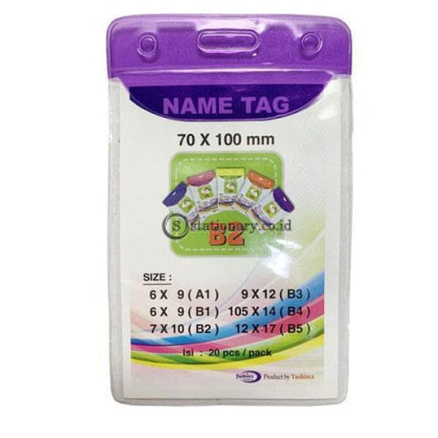 Yushinca Plastik Id Name Tag 70 X 100Mm Potrait B2 (20 Lembar) Office Stationery