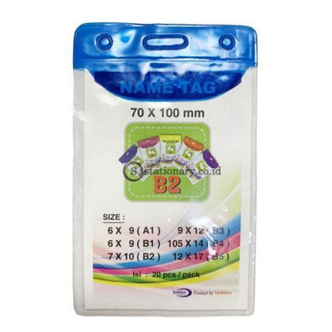 Yushinca Plastik Id Name Tag 70 X 100Mm Potrait B2 (20 Lembar) Office Stationery
