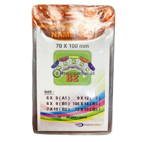 Yushinca Plastik Id Name Tag 70 X 100Mm Potrait B2 (20 Lembar) Office Stationery