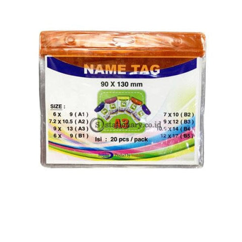Yushinca Plastik Id Name Tag 90 X 120Mm Landscape A3 (20 Lembar) Office Stationery