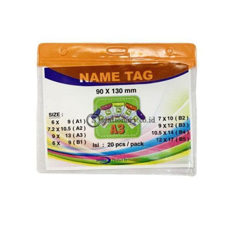 Yushinca Plastik Id Name Tag 90 X 120Mm Landscape A3 (20 Lembar) Office Stationery