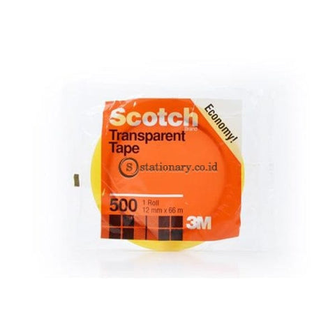 3M Lakban Bening Kecil 500 Economy Scotch Tape (Isolasi) 12Mm X 66M Office Stationery