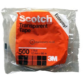 3M Lakban Bening Kecil 500 Economy Scotch Tape (Isolasi) 12Mm X 66M Office Stationery