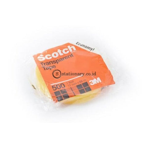 3M Lakban Bening Kecil 500 Economy Scotch Tape (Isolasi) 12Mm X 66M Office Stationery