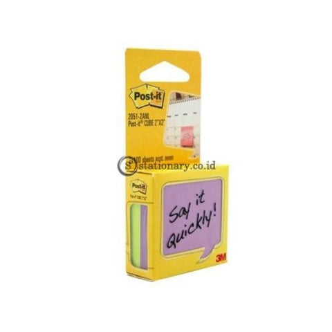 3M Post It Cube 2051-2Anl 2X2 Inch Neon Colour Office Stationery