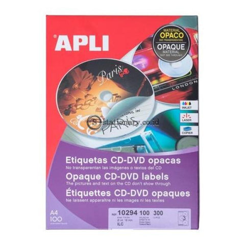 Apli Label Permanent Opaque Mega Cd/dvd 300 Unit #10294 Office Stationery
